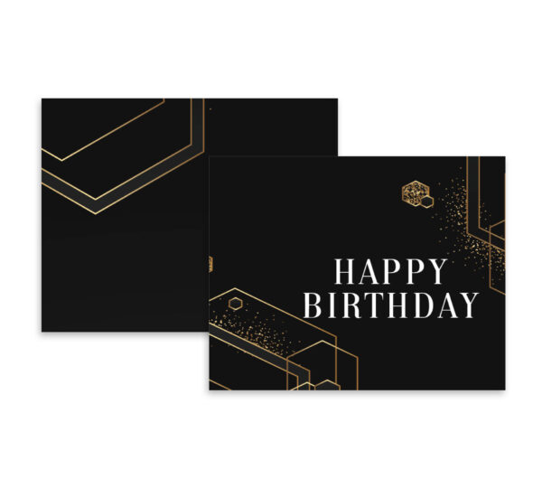 Black and gold birthday card