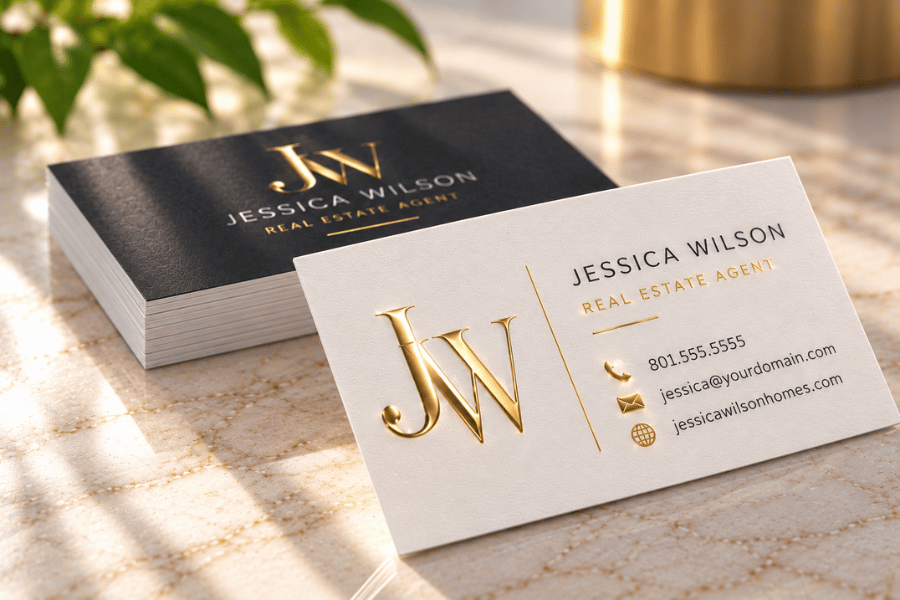 Raised Foil or UV Business Cards