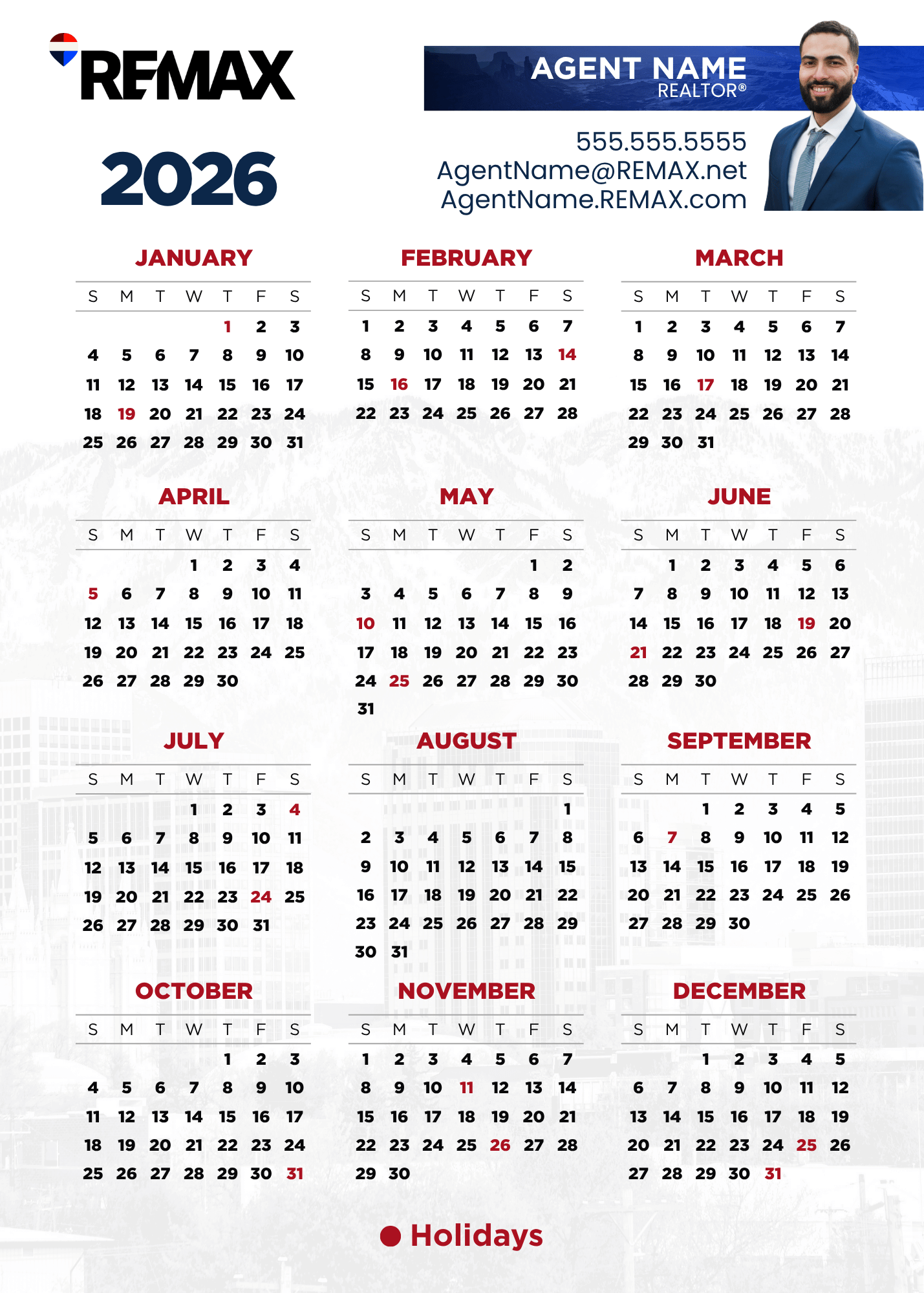 2026 Magnetic Calendar